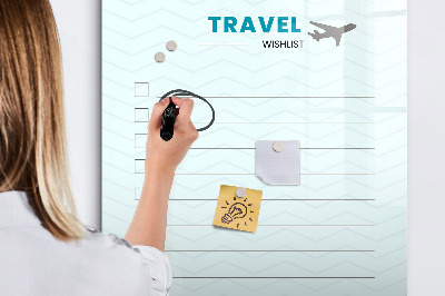 Tableau aimanté mural Planificateur de voyage