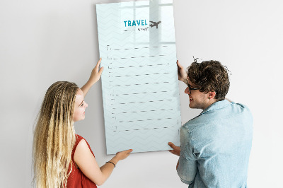 Tableau aimanté mural Planificateur de voyage