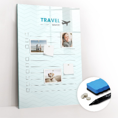 Tableau aimanté mural Planificateur de voyage