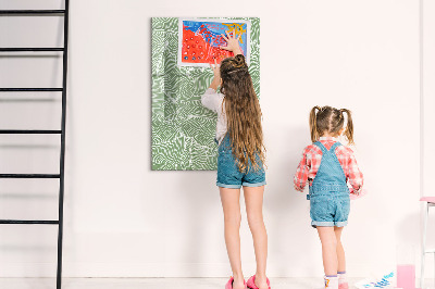 Tableau aimanté mural Motif à grandes feuilles