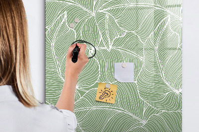 Tableau aimanté mural Motif à grandes feuilles