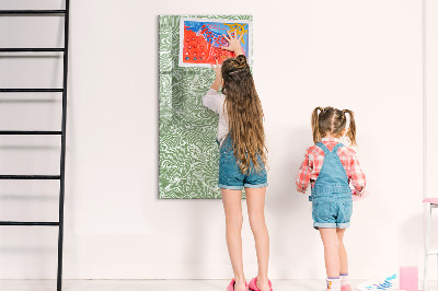 Tableau aimanté mural Motif à grandes feuilles