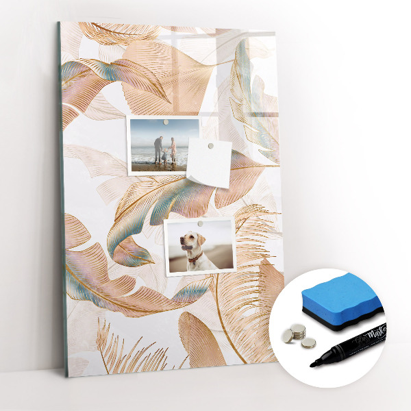 Tableau aimanté mural Motif de plumes d'oiseau