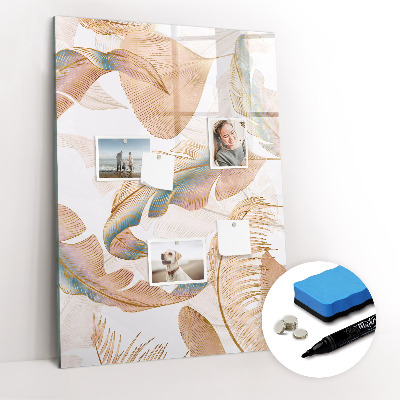 Tableau aimanté mural Motif de plumes d'oiseau