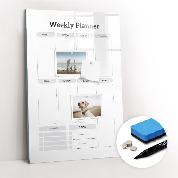 Tableau magnétique décoratif Agenda hebdomadaire