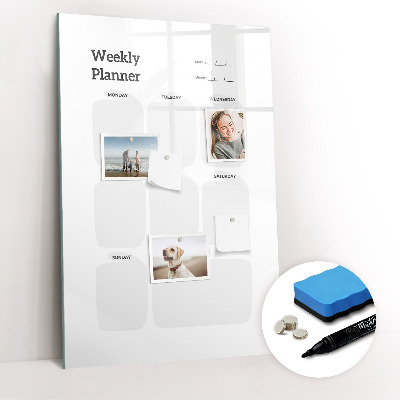Tableau aimanté mural Agenda hebdomadaire