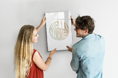 Tableau aimanté mural L'inscription hello summer