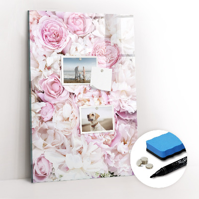 Tableau aimanté mural Fleurs roses