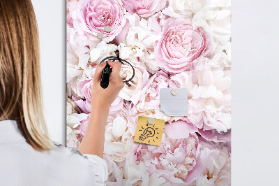 Tableau aimanté mural Fleurs roses