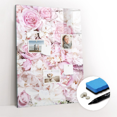 Tableau aimanté mural Fleurs roses