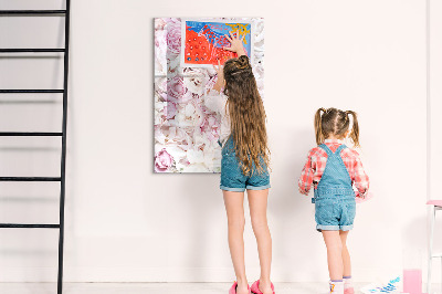 Tableau aimanté mural Fleurs roses