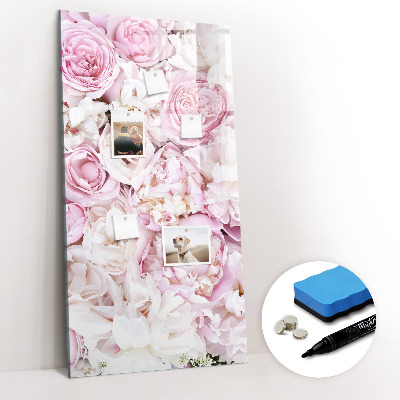 Tableau aimanté mural Fleurs roses