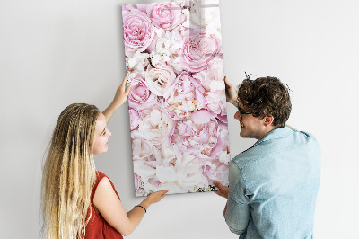 Tableau aimanté mural Fleurs roses