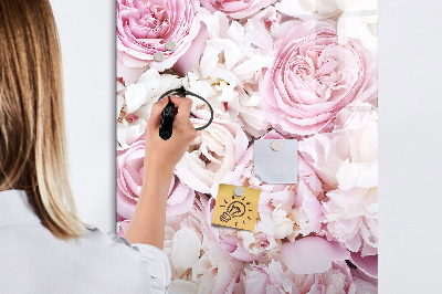 Tableau aimanté mural Fleurs roses