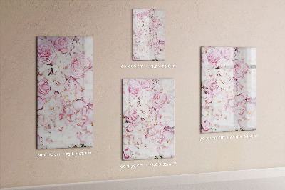 Tableau aimanté mural Fleurs roses