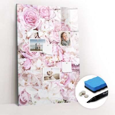 Tableau aimanté mural Fleurs roses
