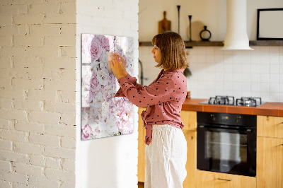 Tableau aimanté mural Fleurs roses