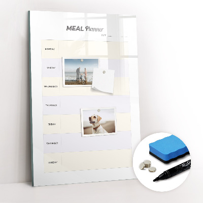 Tableau magnétique effaçable Planificateur de repas