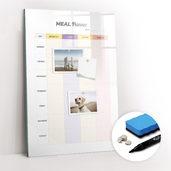 Tableau magnétique décoratif Planificateur de repas