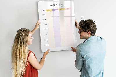 Tableau magnétique décoratif Planificateur de repas