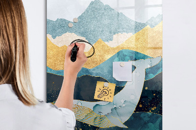 Tableau magnétique décoratif Baleine en marbre