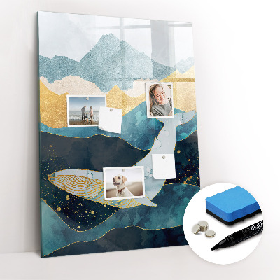 Tableau magnétique décoratif Baleine en marbre