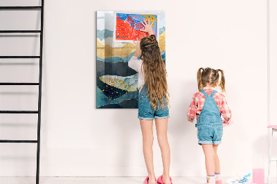 Tableau magnétique décoratif Baleine en marbre