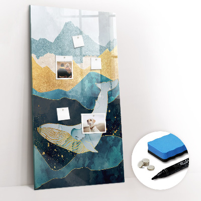 Tableau magnétique décoratif Baleine en marbre
