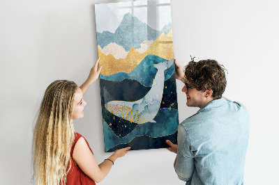 Tableau magnétique décoratif Baleine en marbre