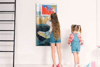 Tableau magnétique décoratif Baleine en marbre