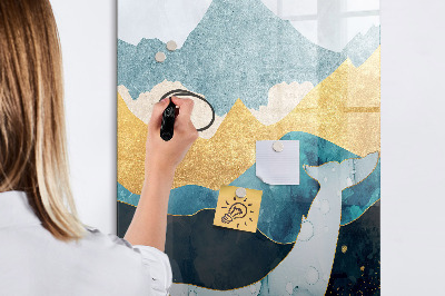 Tableau magnétique décoratif Baleine en marbre