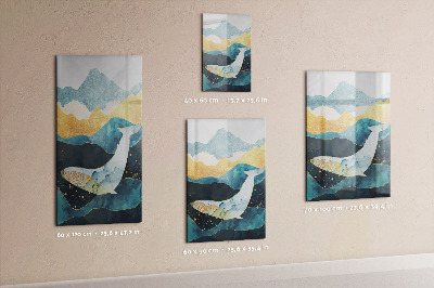 Tableau magnétique décoratif Baleine en marbre
