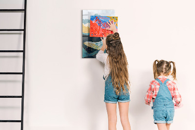 Tableau magnétique décoratif Baleine en marbre