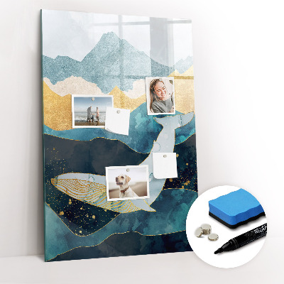 Tableau magnétique décoratif Baleine en marbre