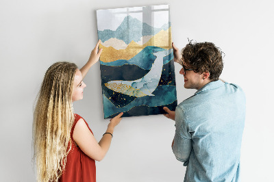 Tableau magnétique décoratif Baleine en marbre