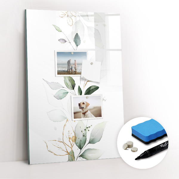 Tableau magnétique effaçable Feuilles de pousses de plantes