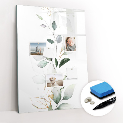 Tableau magnétique effaçable Feuilles de pousses de plantes