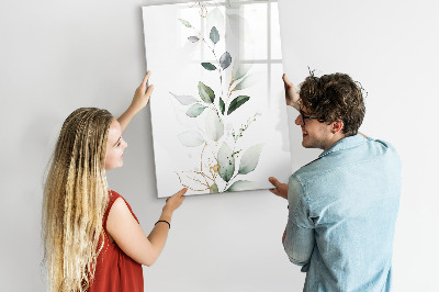 Tableau magnétique effaçable Feuilles de pousses de plantes