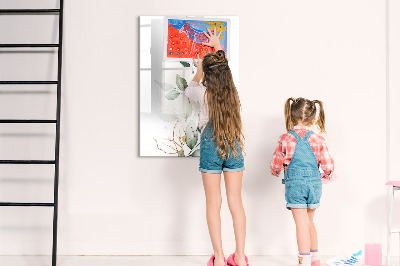 Tableau magnétique effaçable Feuilles de pousses de plantes