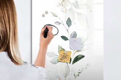 Tableau magnétique effaçable Feuilles de pousses de plantes