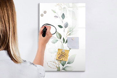 Tableau magnétique effaçable Feuilles de pousses de plantes
