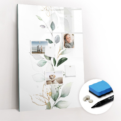 Tableau magnétique effaçable Feuilles de pousses de plantes