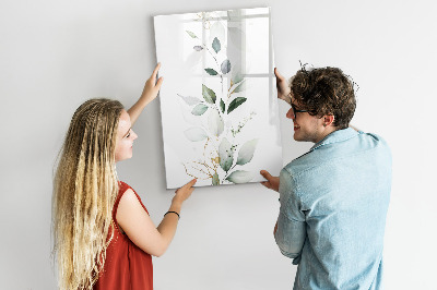 Tableau magnétique effaçable Feuilles de pousses de plantes