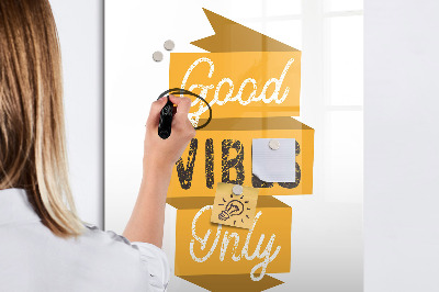 Tableau aimanté mural Que de bonnes vibrations