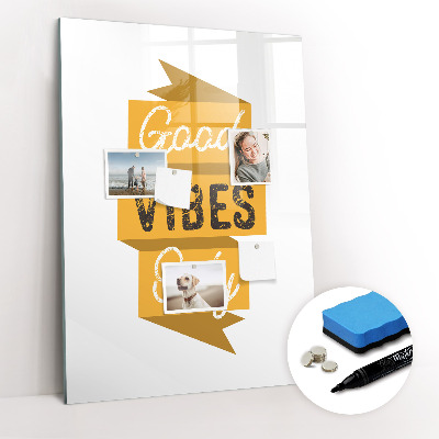 Tableau aimanté mural Que de bonnes vibrations