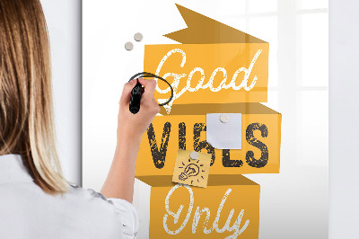 Tableau aimanté mural Que de bonnes vibrations