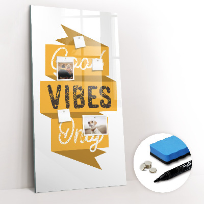 Tableau aimanté mural Que de bonnes vibrations