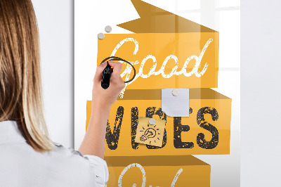 Tableau aimanté mural Que de bonnes vibrations