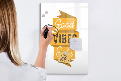 Tableau aimanté mural Que de bonnes vibrations