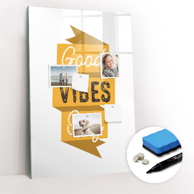 Tableau aimanté mural Que de bonnes vibrations